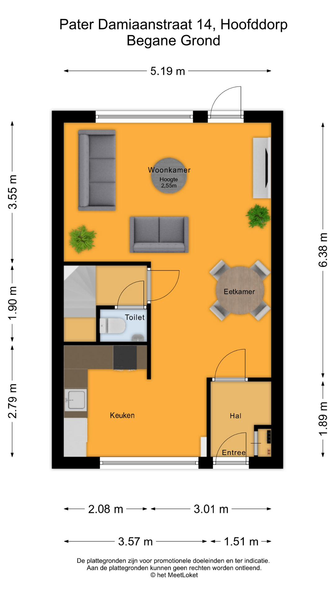 Pater Damiaanstraat 14 , 2131 EK Hoofddorp map