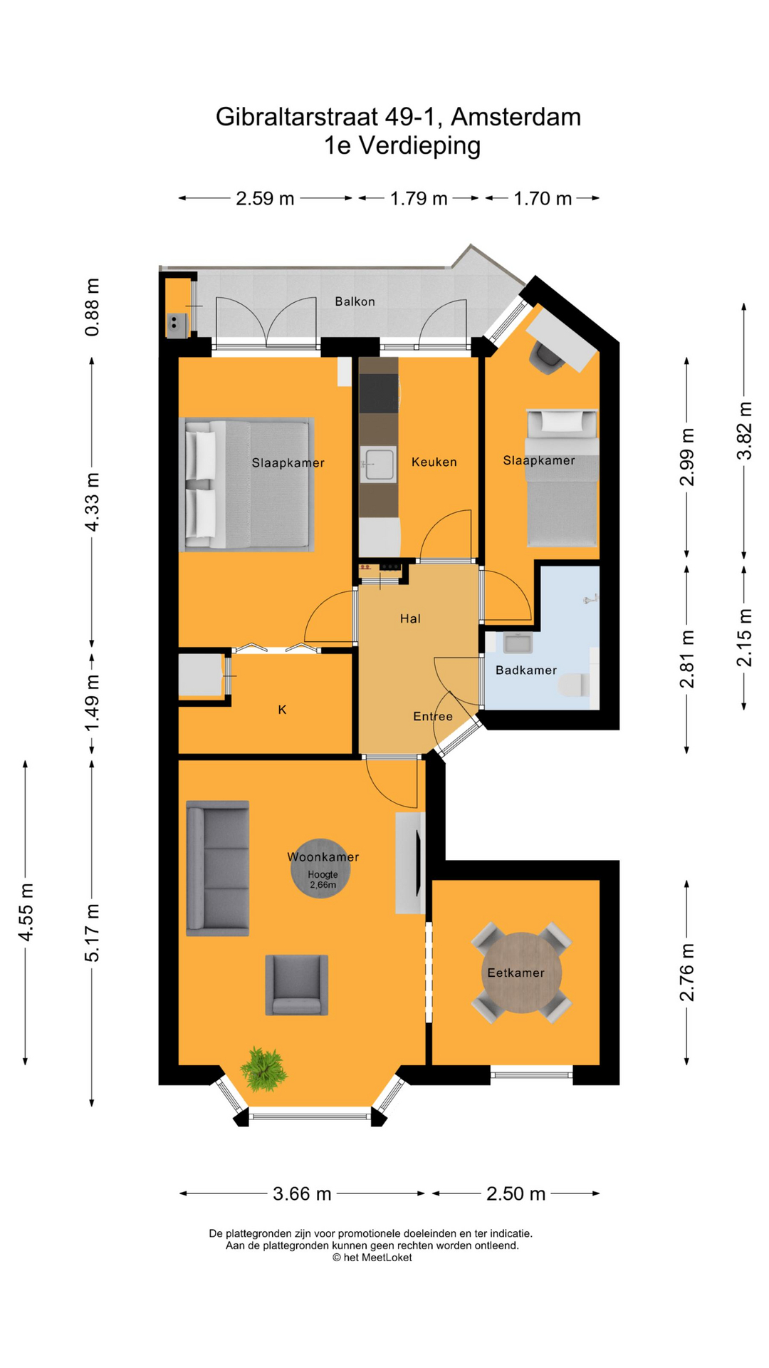 Gibraltarstraat 49 1, 1055 NJ Amsterdam map