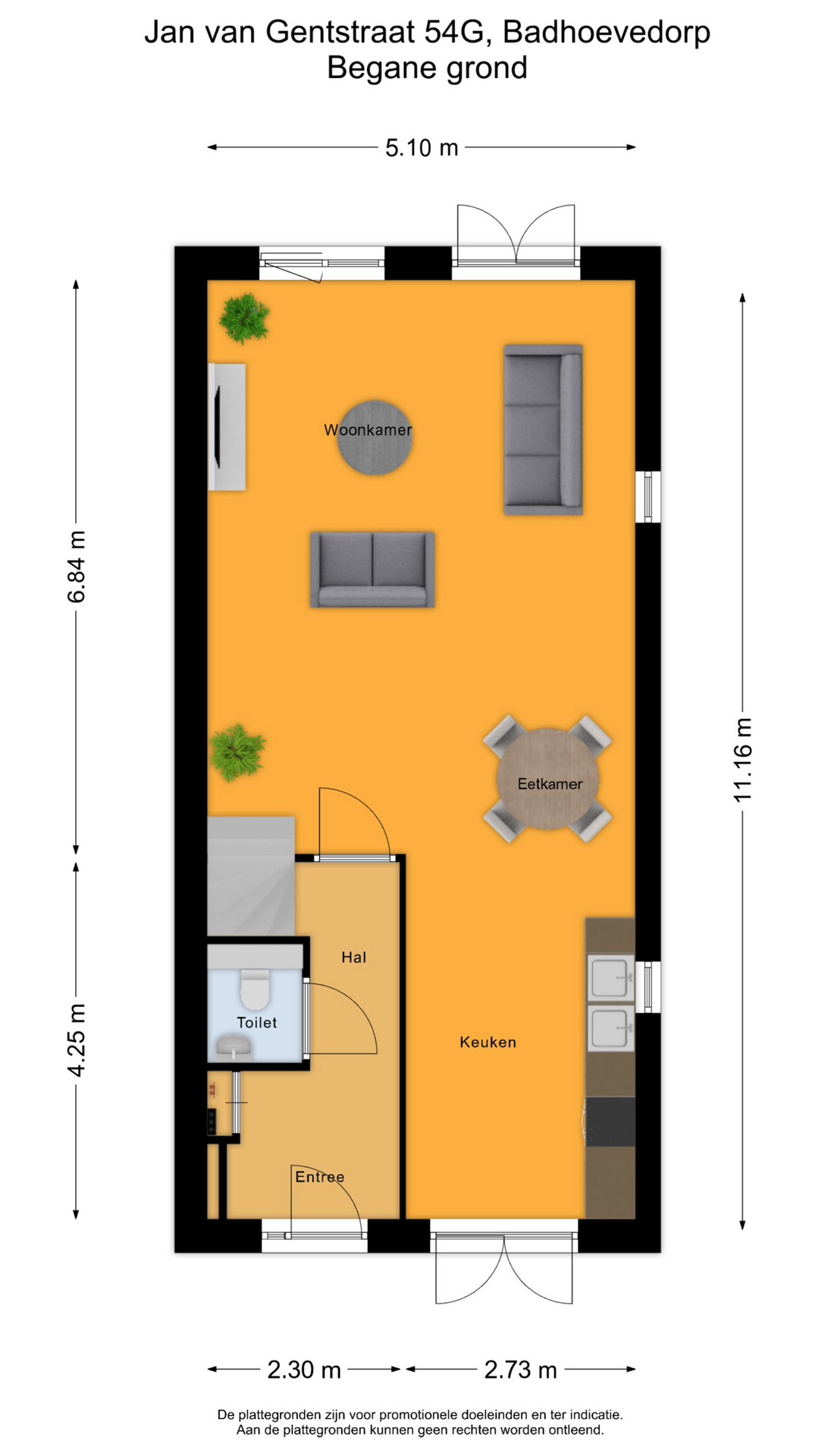 Jan van Gentstraat 54 G, 1171 GM Badhoevedorp map