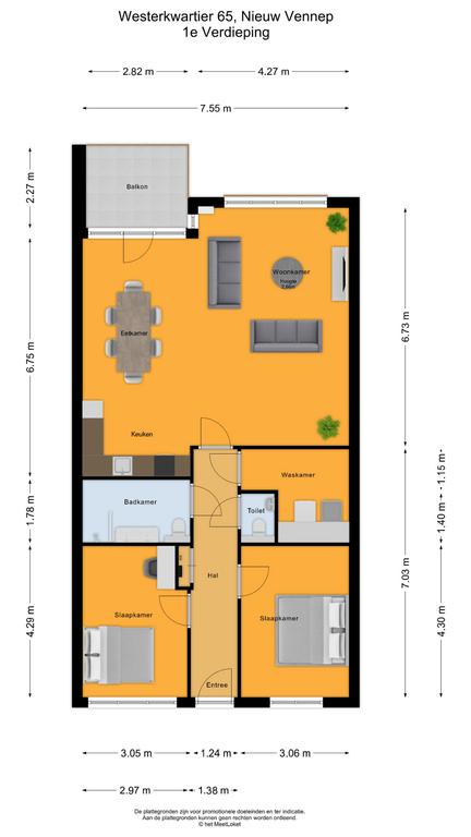 Westerkwartier 65 , 2152 BX Nieuw-vennep map