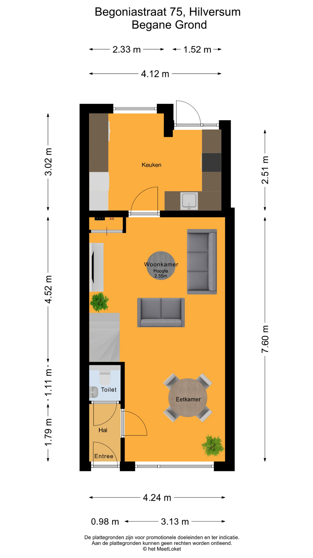 Begoniastraat 75 , 1214 CV Hilversum map