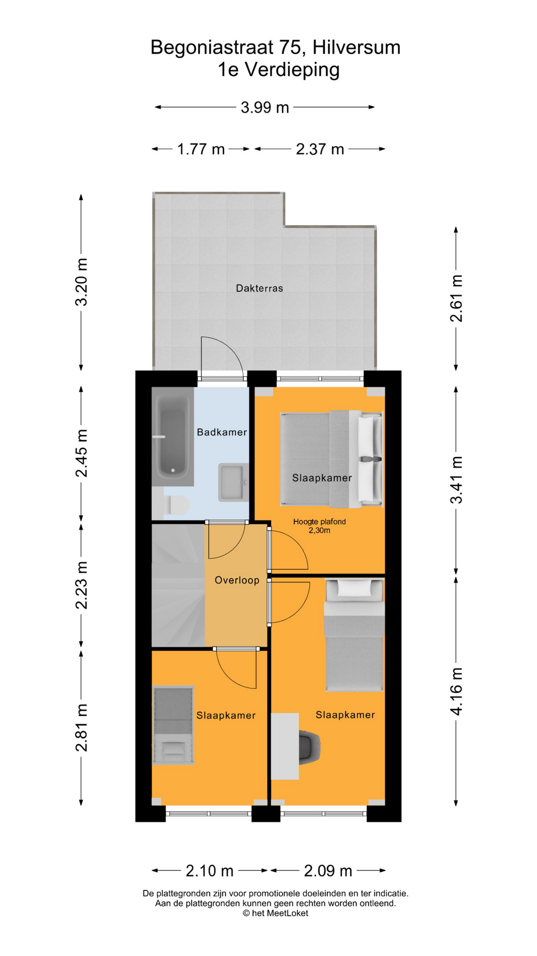 Begoniastraat 75 , 1214 CV Hilversum map