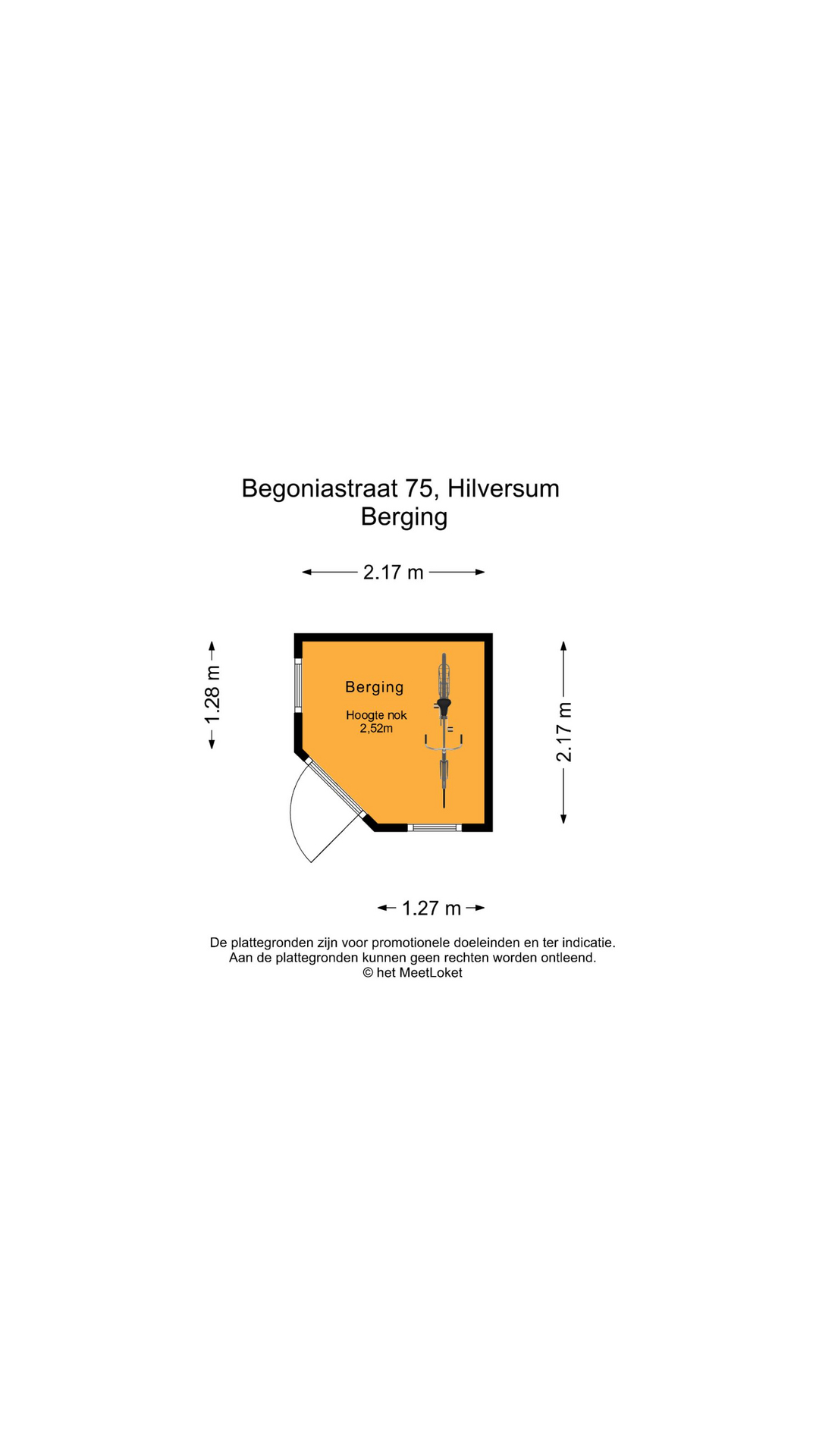 Begoniastraat 75 , 1214 CV Hilversum map