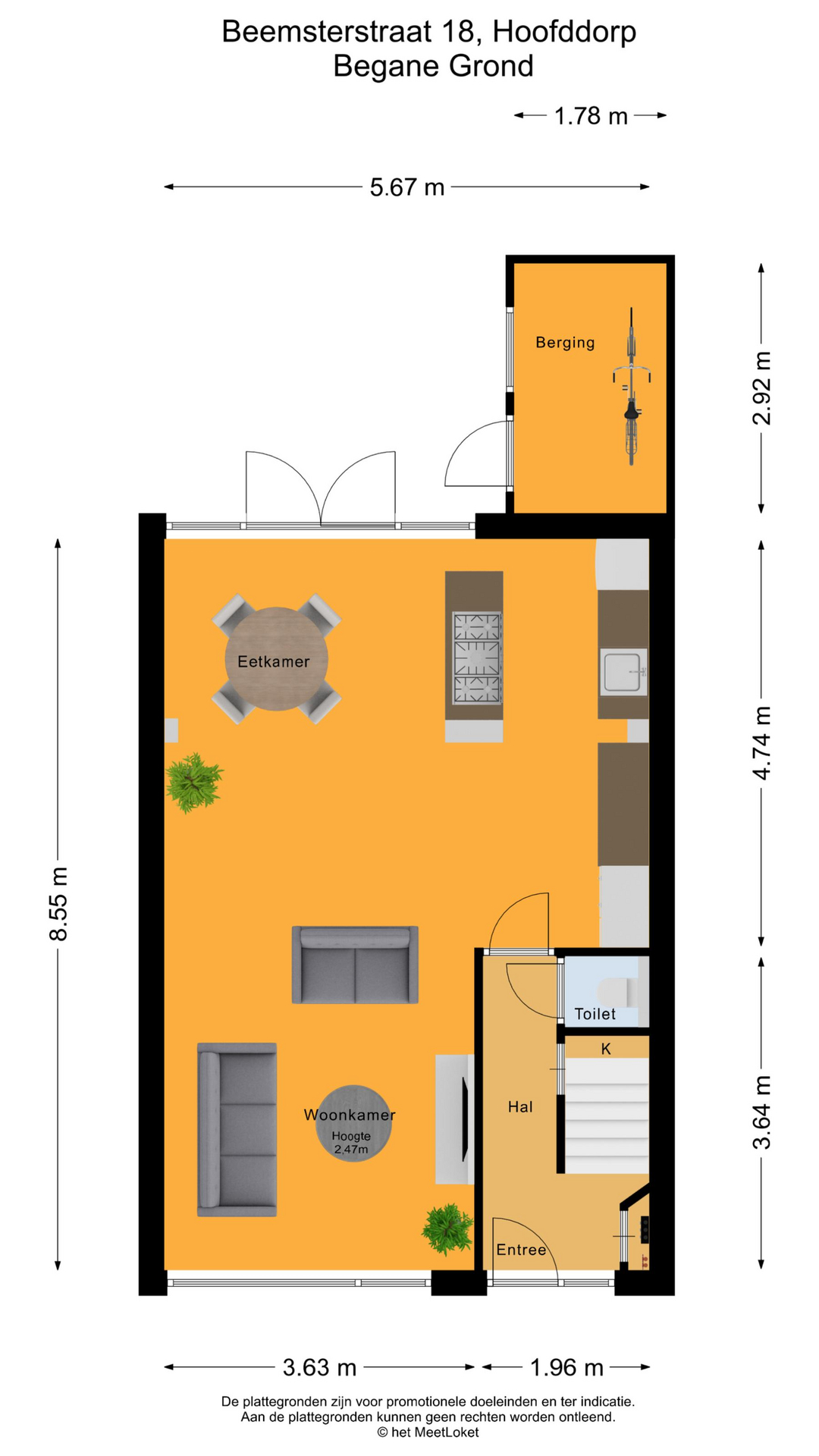 Beemsterstraat 18, 2131 ZB Hoofddorp map