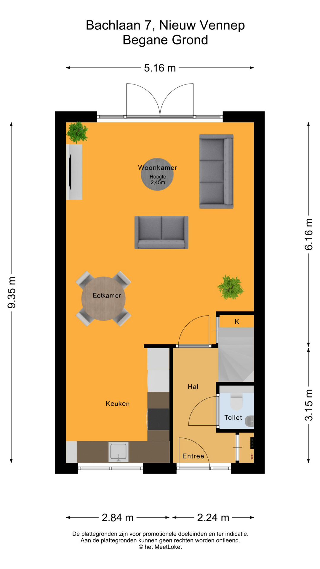 Bachlaan 7 , 2151 GD Nieuw-vennep map