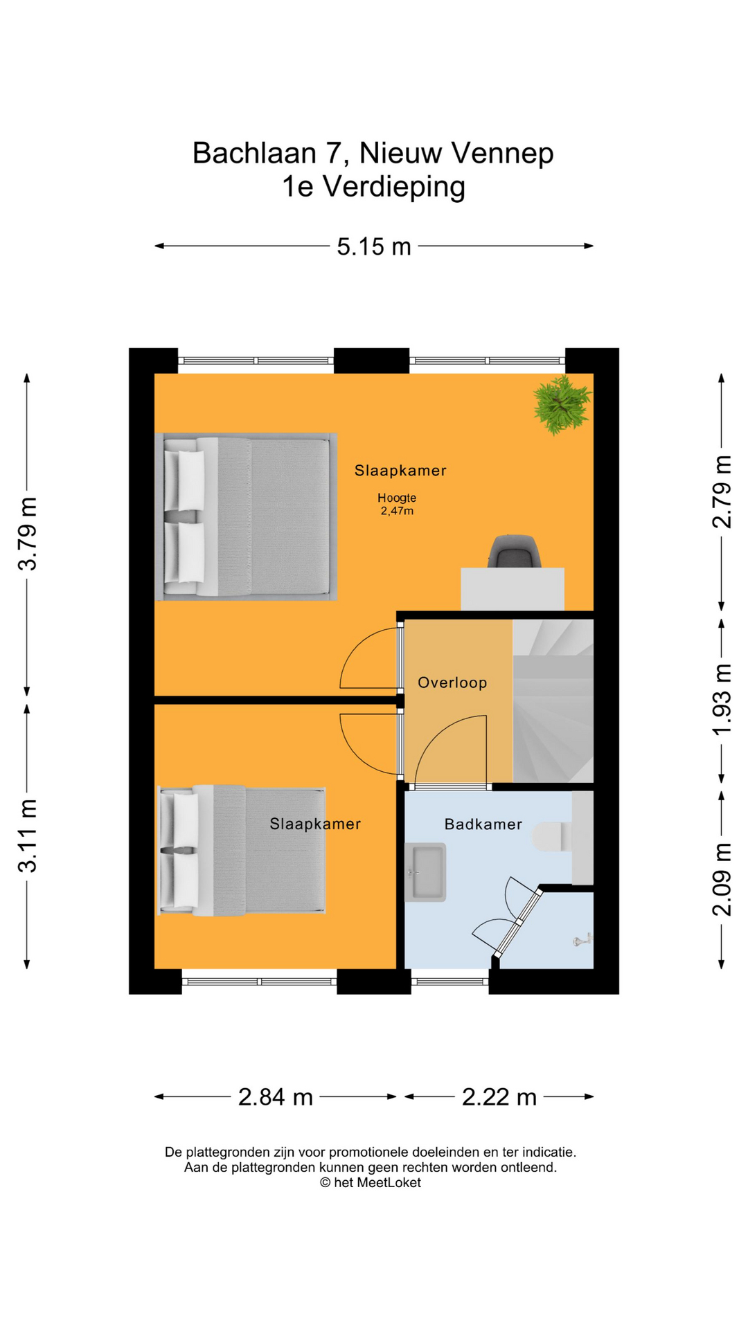 Bachlaan 7 , 2151 GD Nieuw-vennep map