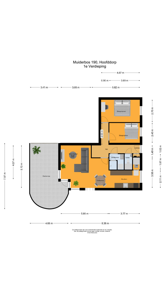 Muiderbos 190 , 2134 SX Hoofddorp map