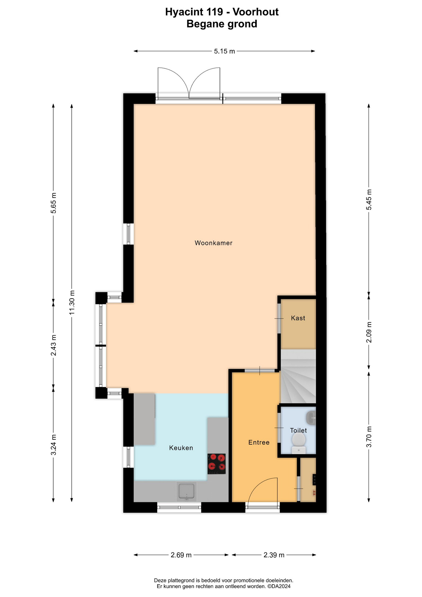 Hyacint 119 , 2215 CT Voorhout map