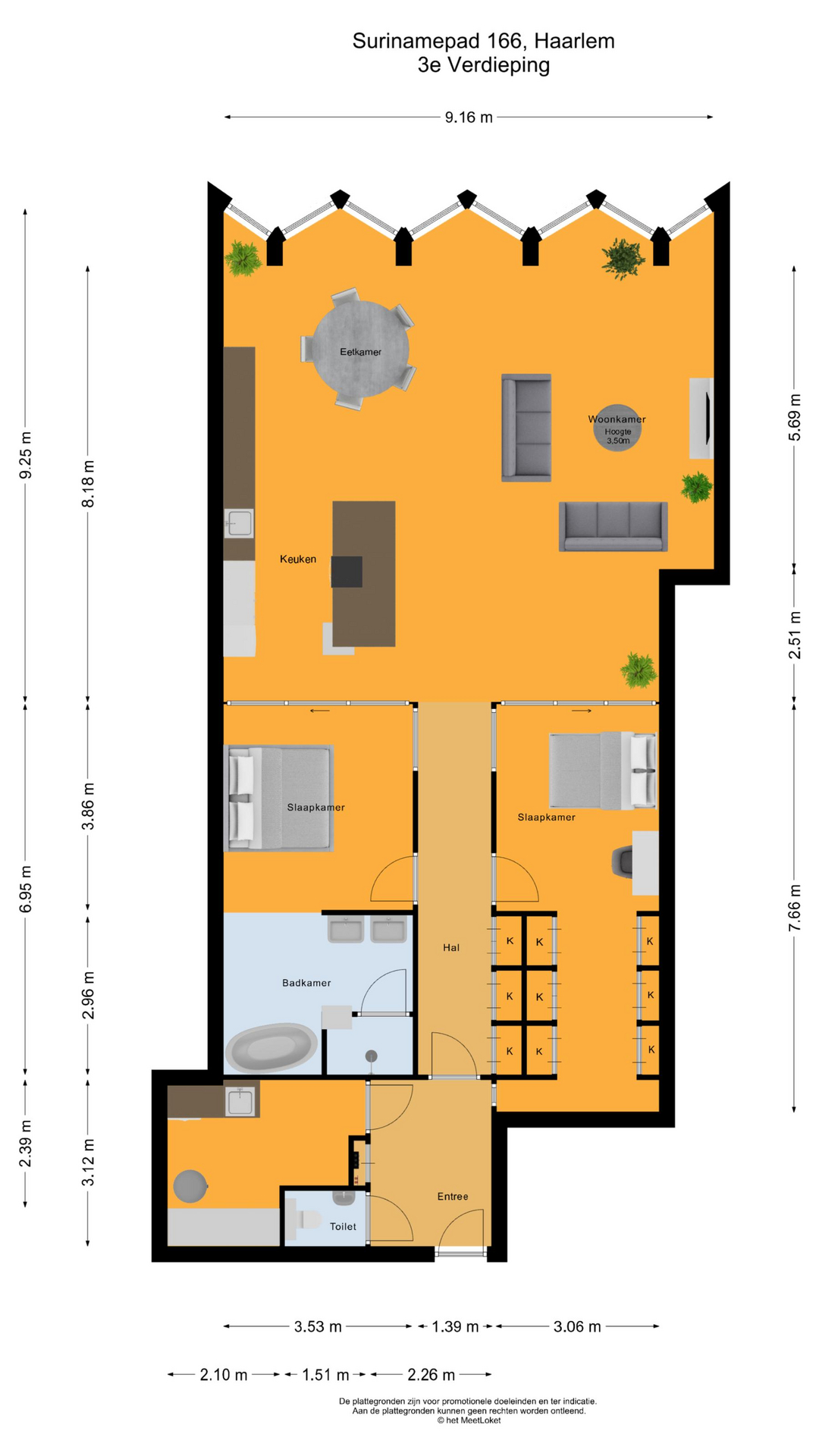 Surinamepad 166 , 2035 VS Haarlem map