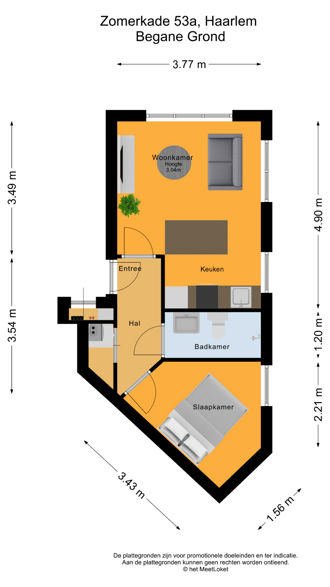 Zomerkade 53 A, 2032 SB Haarlem map