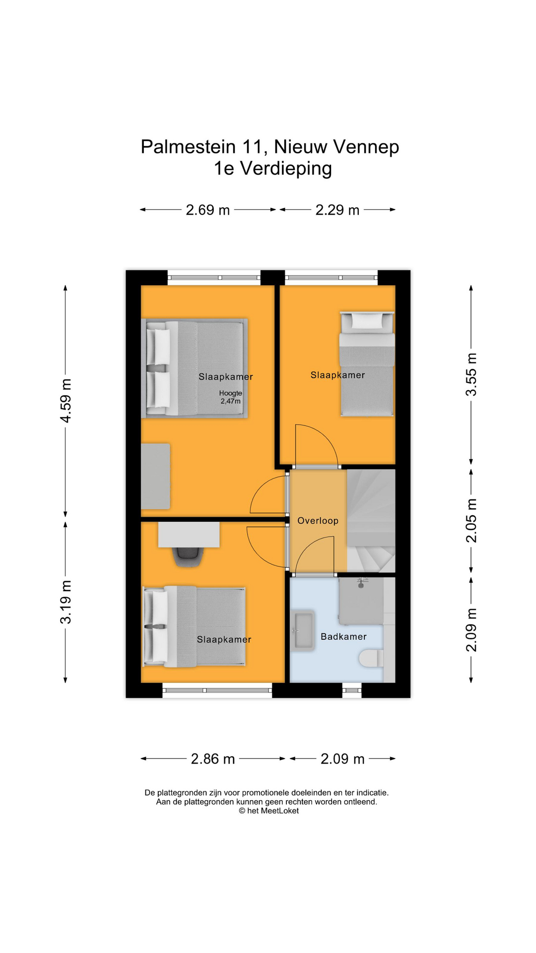 Palmestein 11 , 2151 HL Nieuw-vennep map