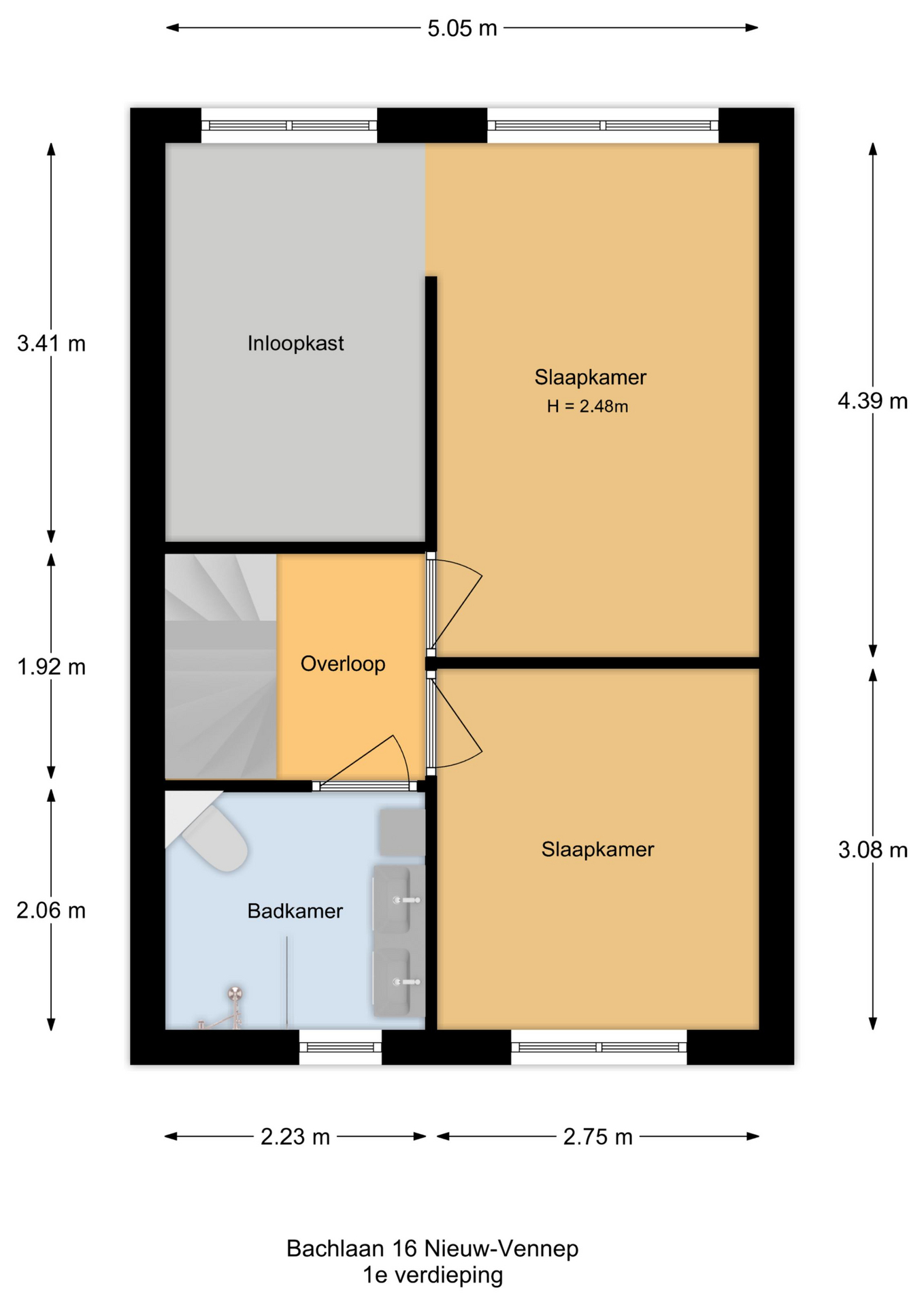 Bachlaan 16 , 2151 GE Nieuw-vennep map