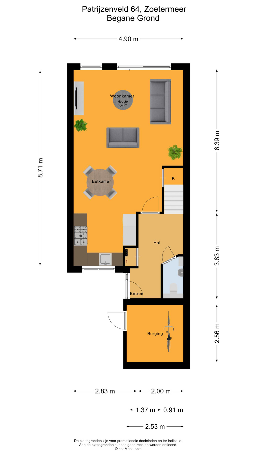 Patrijzenveld 64 , 2727 DB Zoetermeer map