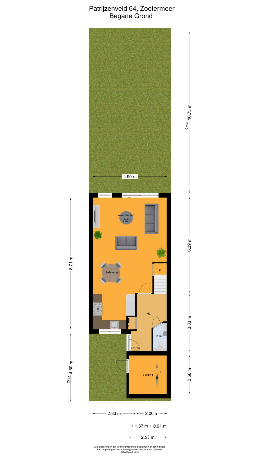 Patrijzenveld 64 , 2727 DB Zoetermeer map