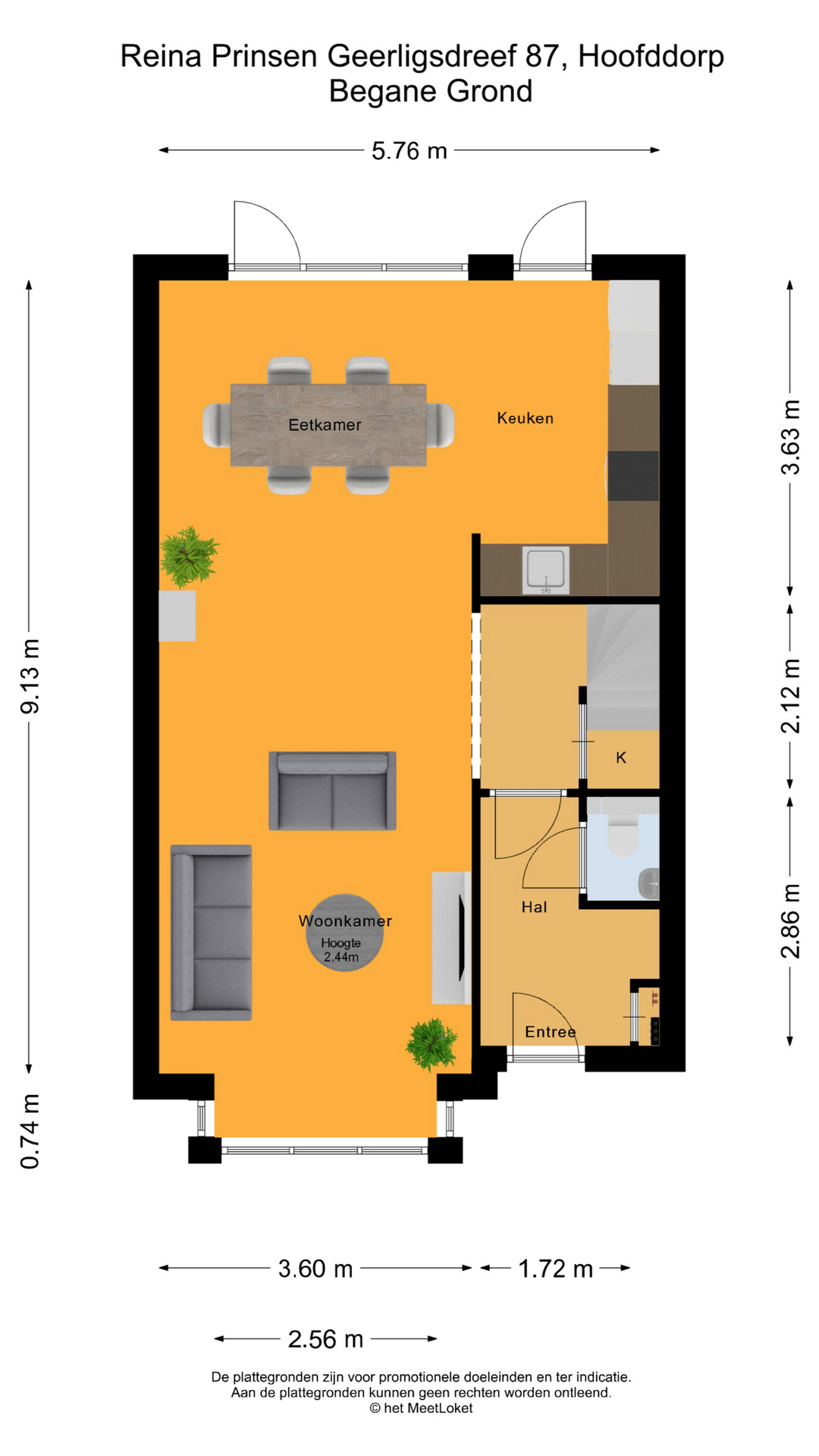 Reina Prinsen Geerligsdreef 87 , 2135 HS Hoofddorp map
