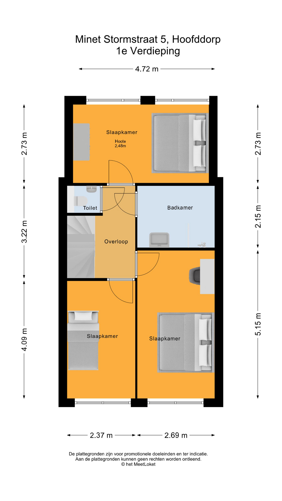 Minet Stormstraat 5 , 2135 LV Hoofddorp map