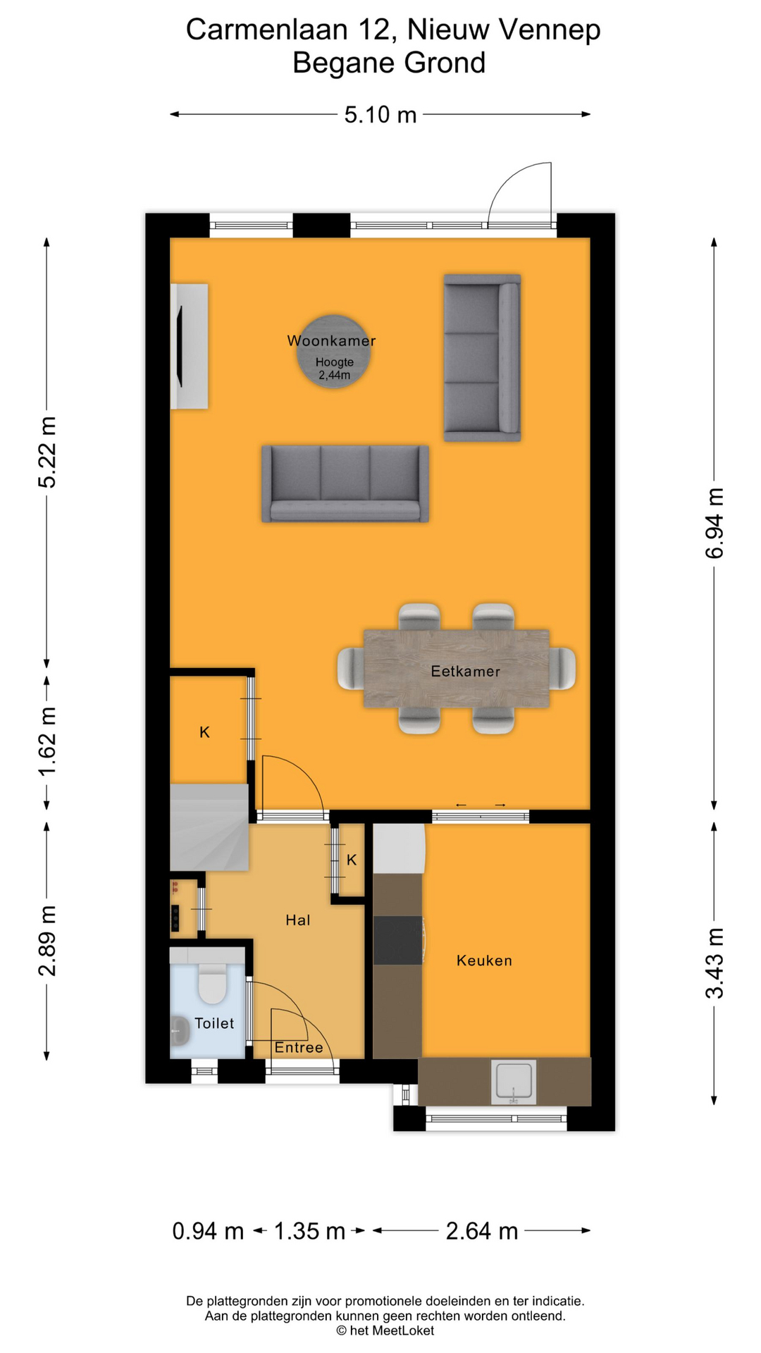 Carmenlaan 12 , 2152 JN Nieuw-vennep map