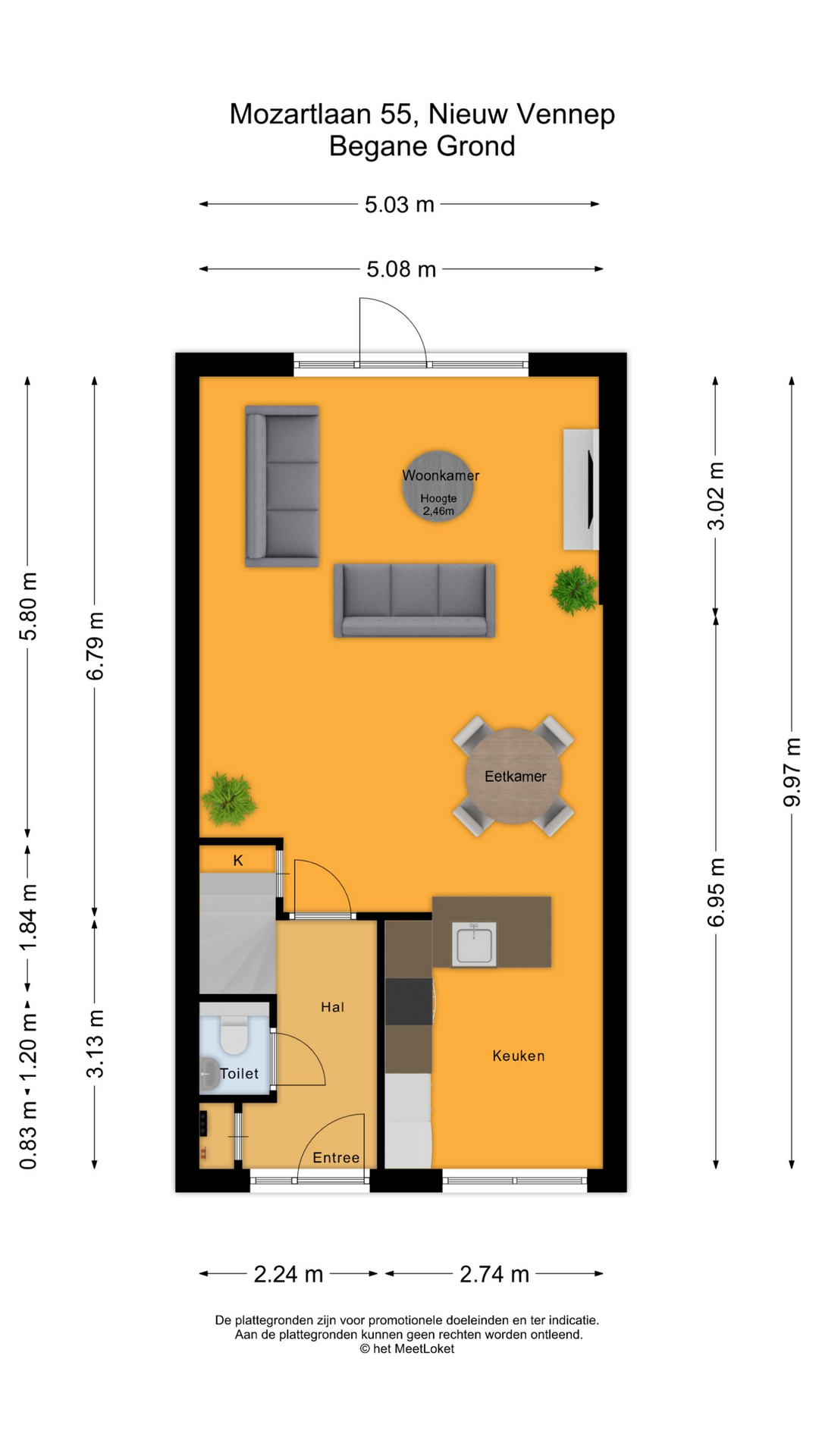 Mozartlaan 55 , 2151 GJ Nieuw-vennep map