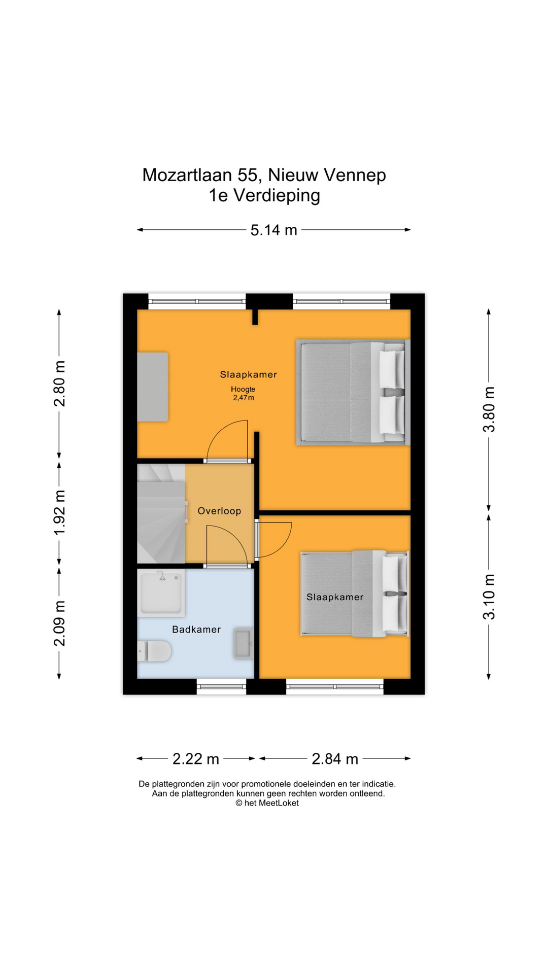 Mozartlaan 55 , 2151 GJ Nieuw-vennep map
