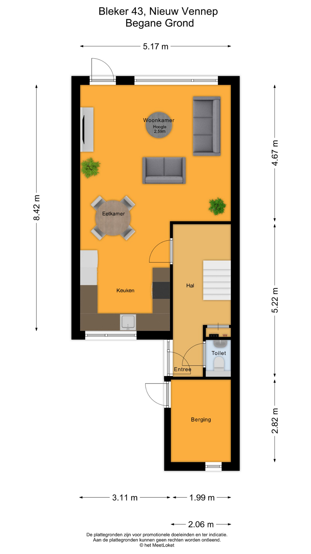 Bleker 43 , 2152 AR Nieuw-vennep map