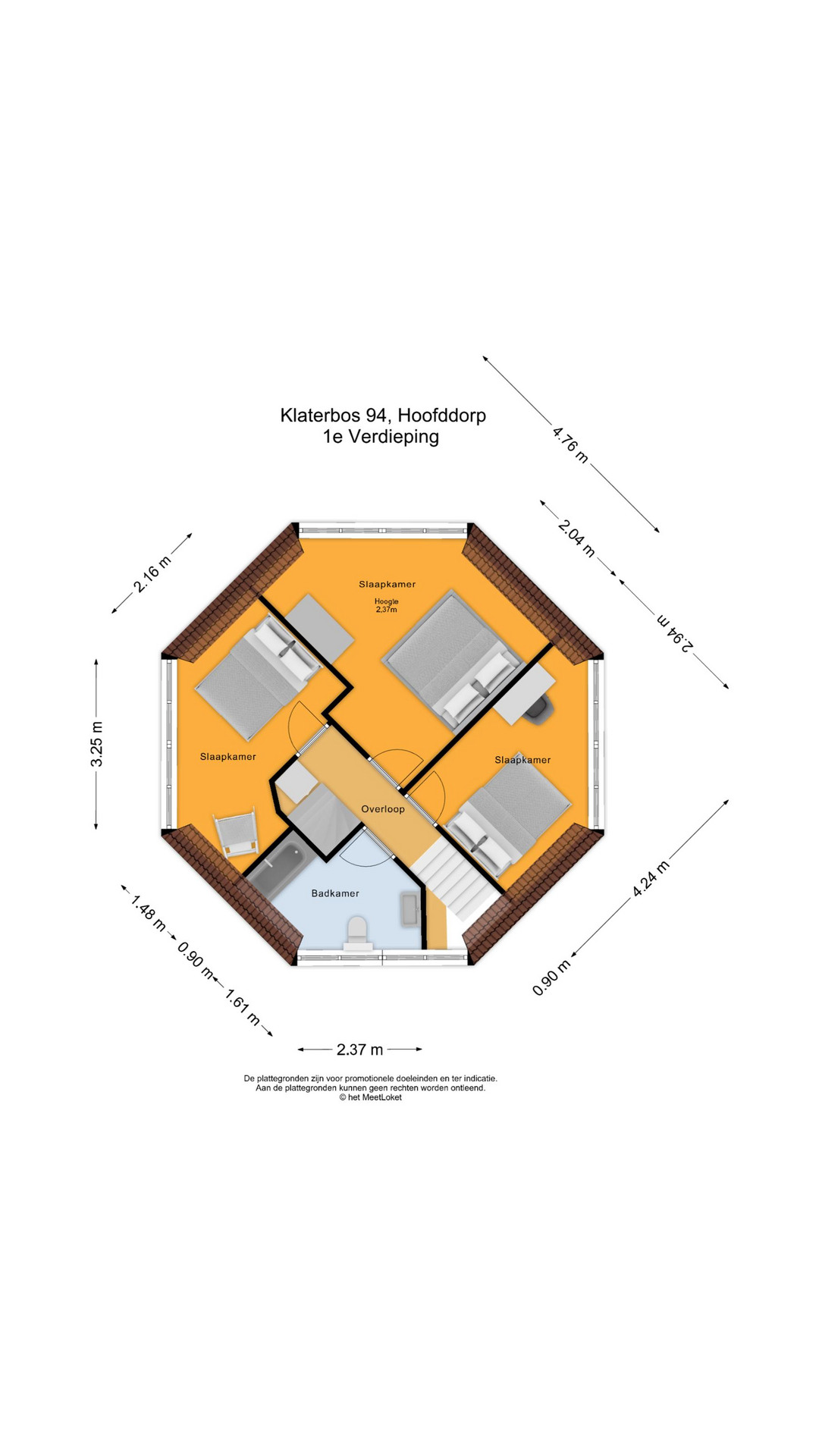 Klaterbos 94 , 2134 JG Hoofddorp map