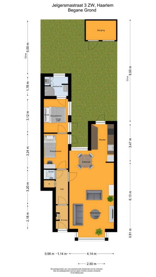 Jelgersmastraat 3 ZW, 2023 EM Haarlem map