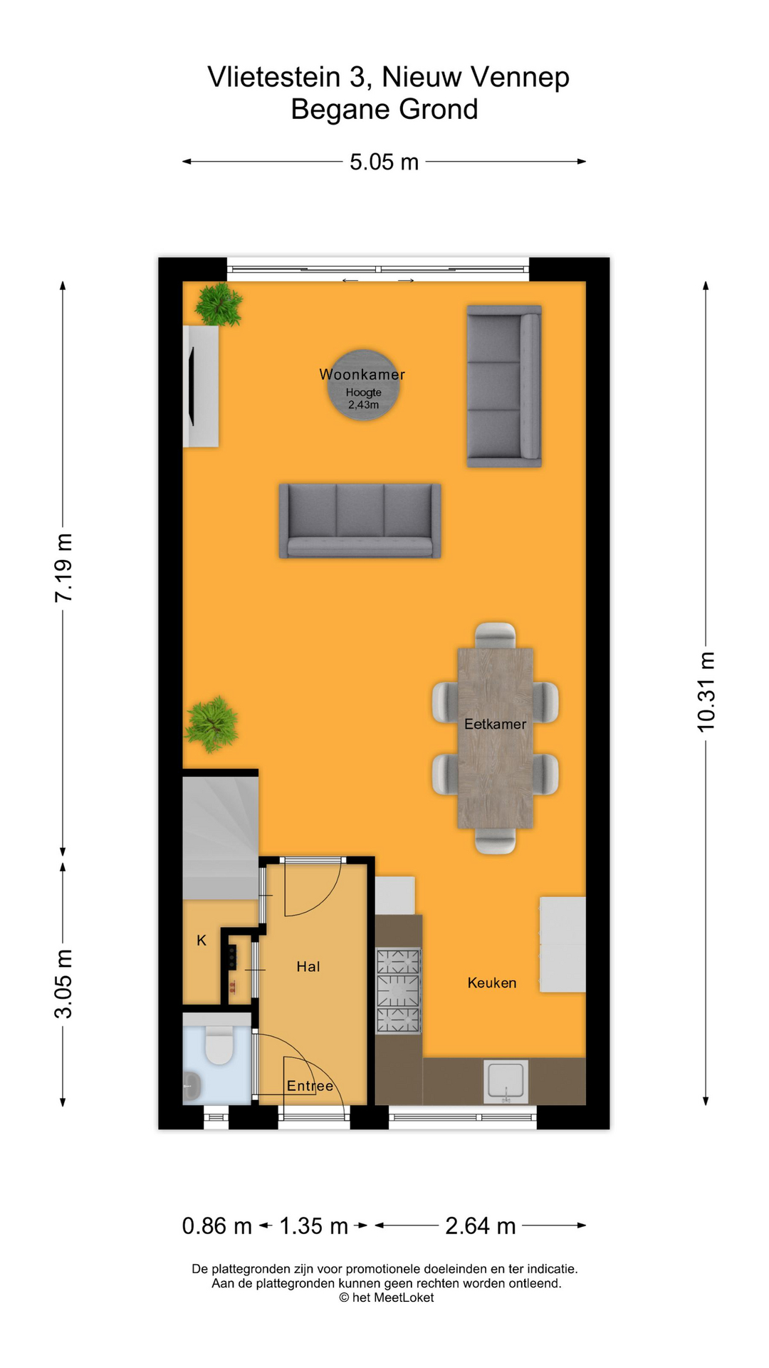 Vlietestein 3 , 2151 KL Nieuw-vennep map