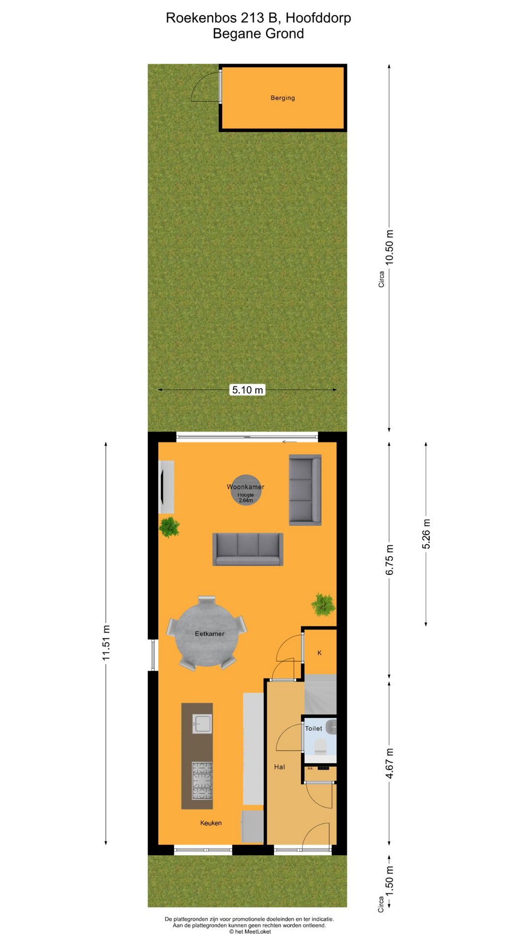 Roekenbos 213 B, 2134 VE Hoofddorp map