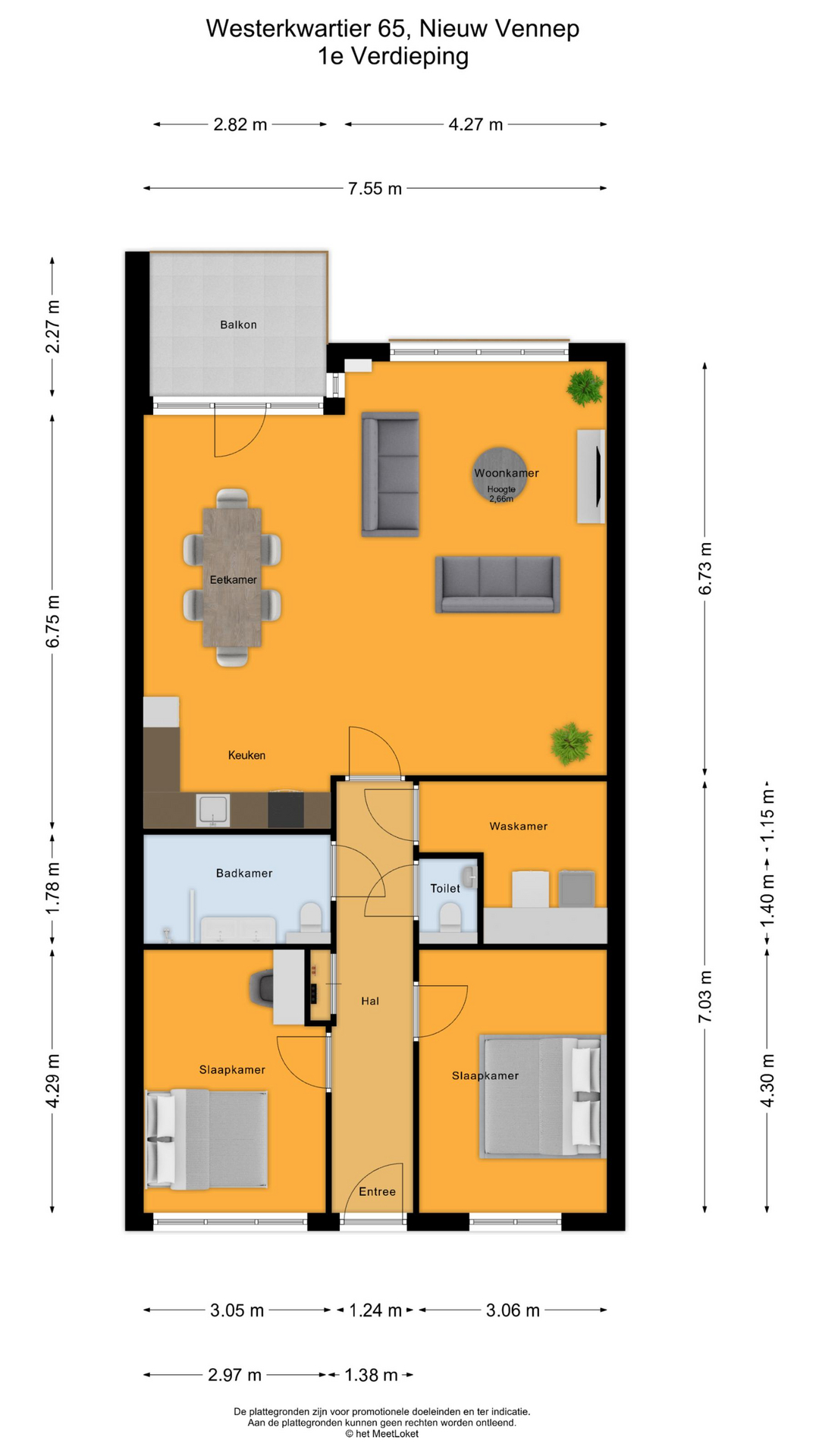 Westerkwartier 65 , 2152 BX Nieuw-vennep map