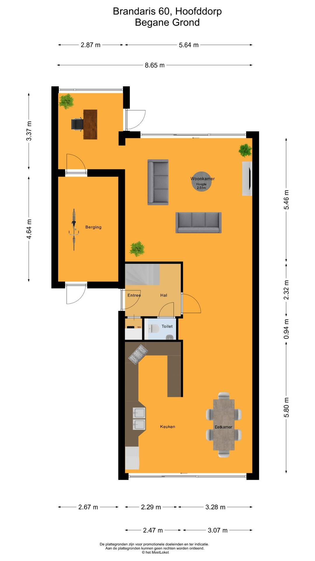 Brandaris 60 , 2134 XT Hoofddorp map
