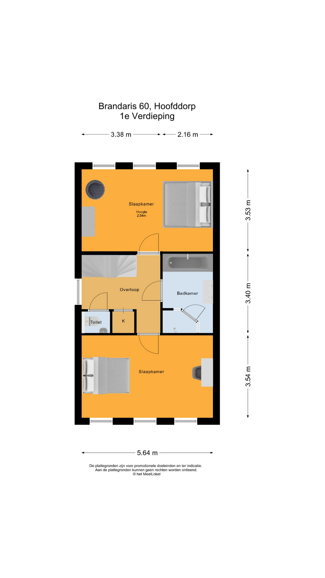 Brandaris 60 , 2134 XT Hoofddorp map