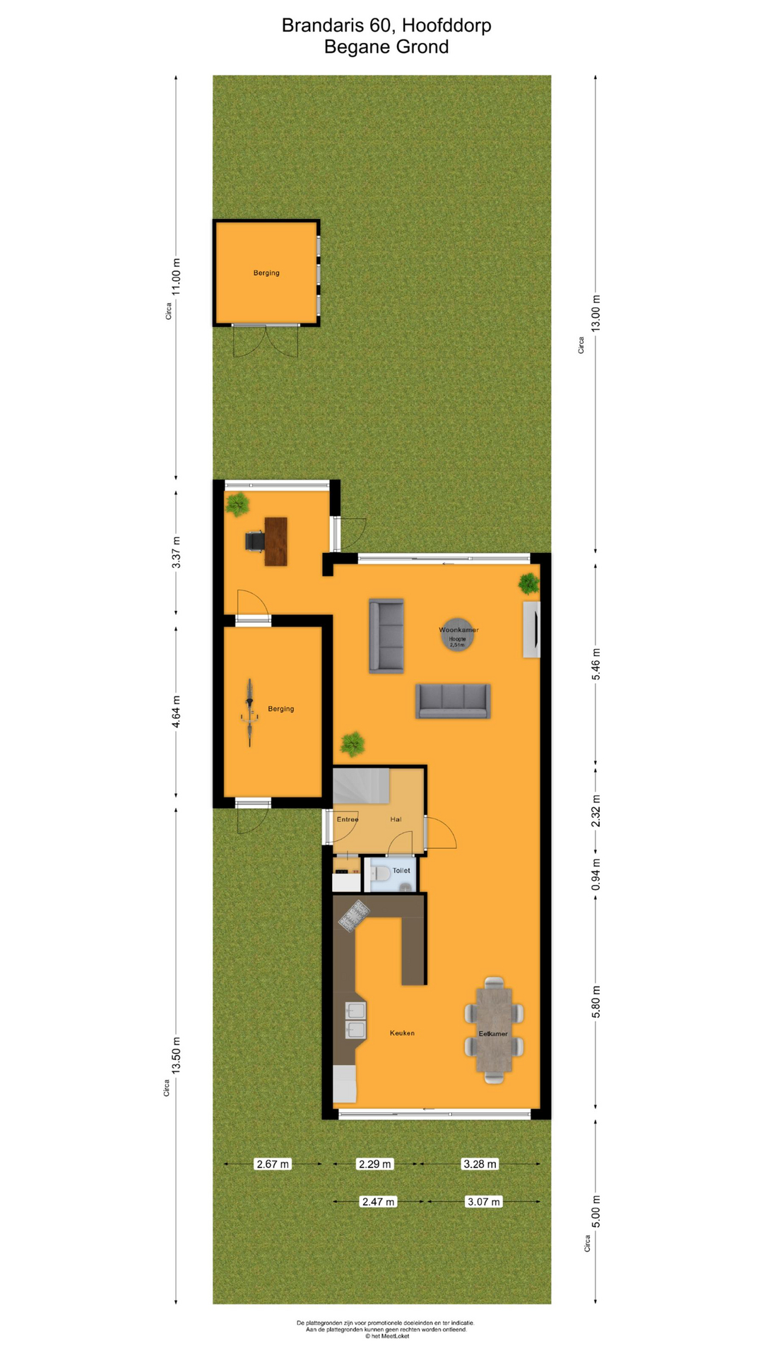 Brandaris 60 , 2134 XT Hoofddorp map