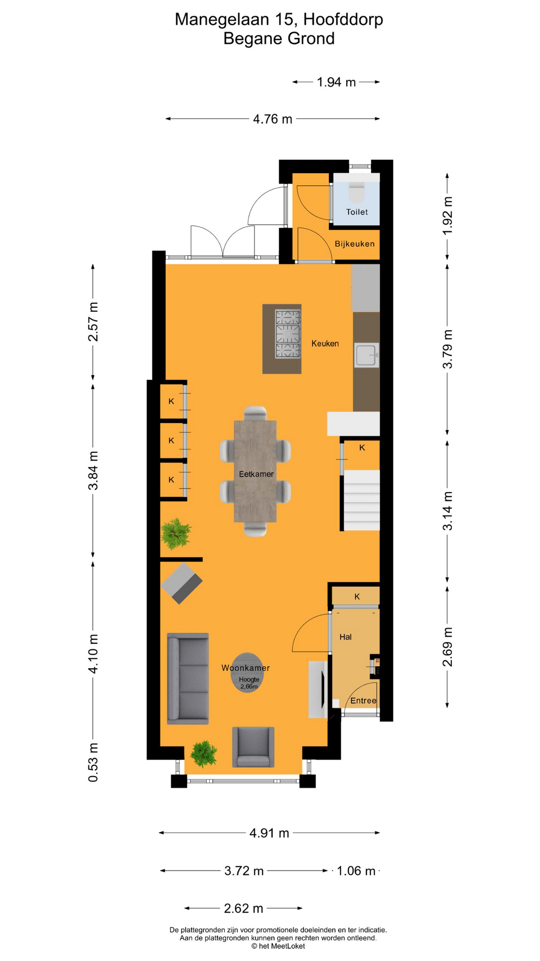 Manegelaan 15 , 2131 XA Hoofddorp map