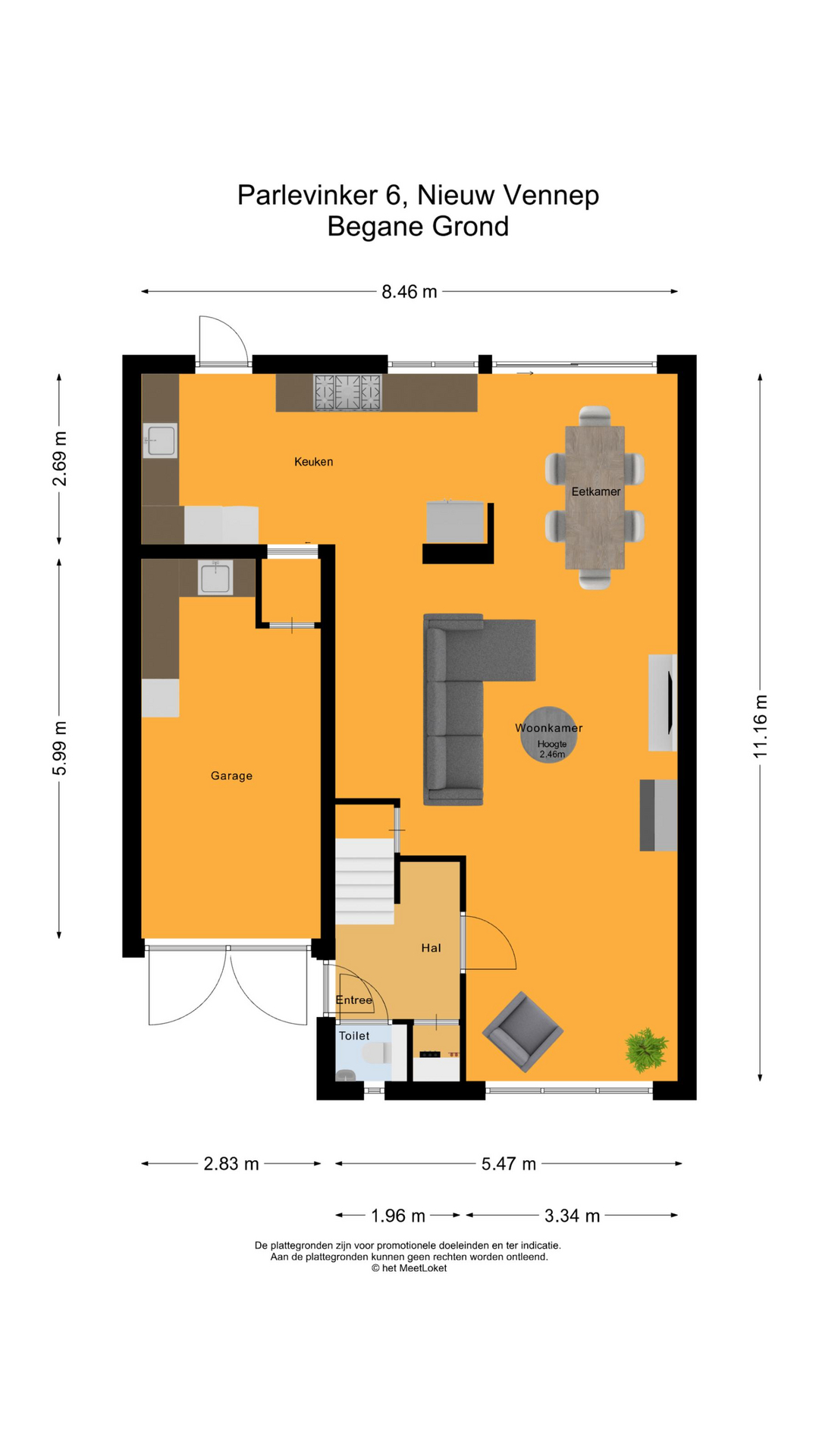 Parlevinker 6 , 2152 LC Nieuw-vennep map