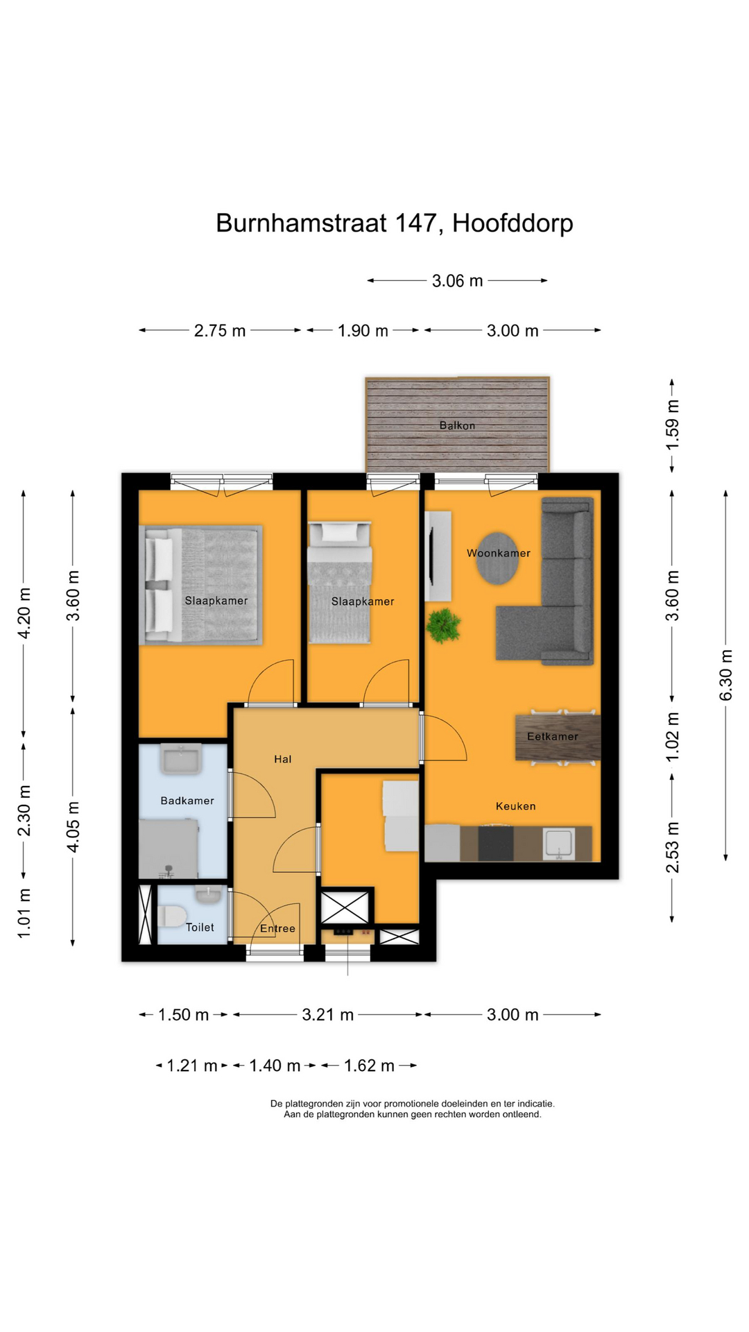 Burnhamstraat 147 , 2132 GZ Hoofddorp map