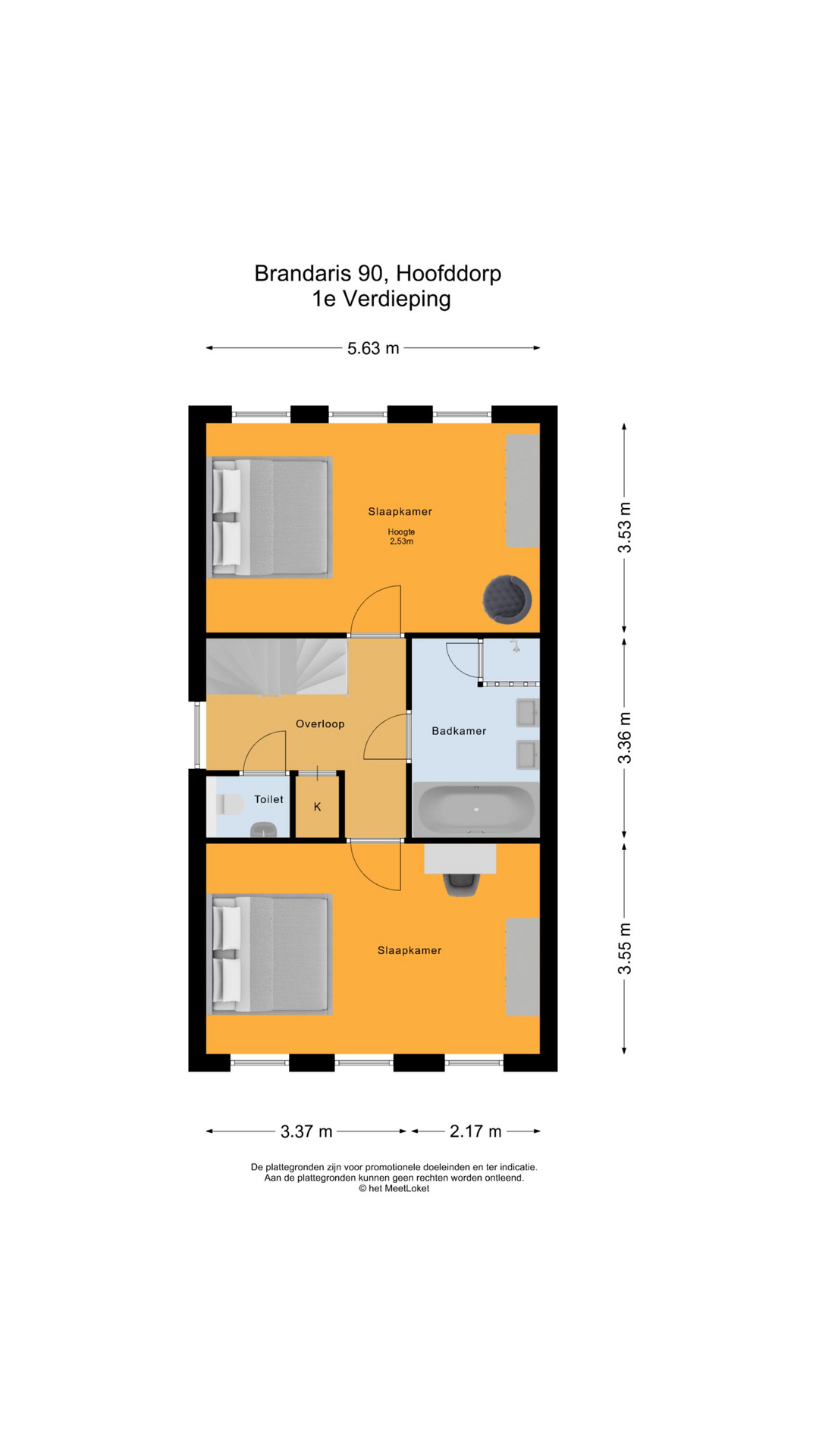 Brandaris 90 , 2134 XT Hoofddorp map