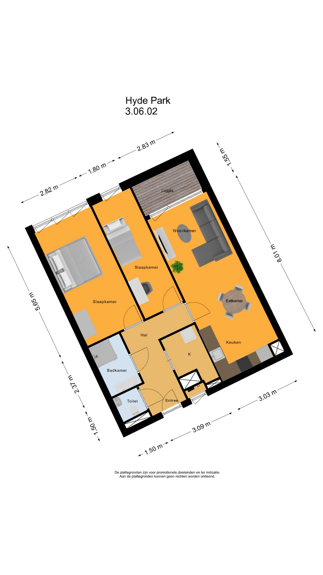 Knightsbridge Hyde Park huis 3 type 7 0 ong, 2132 HN Hoofddorp map