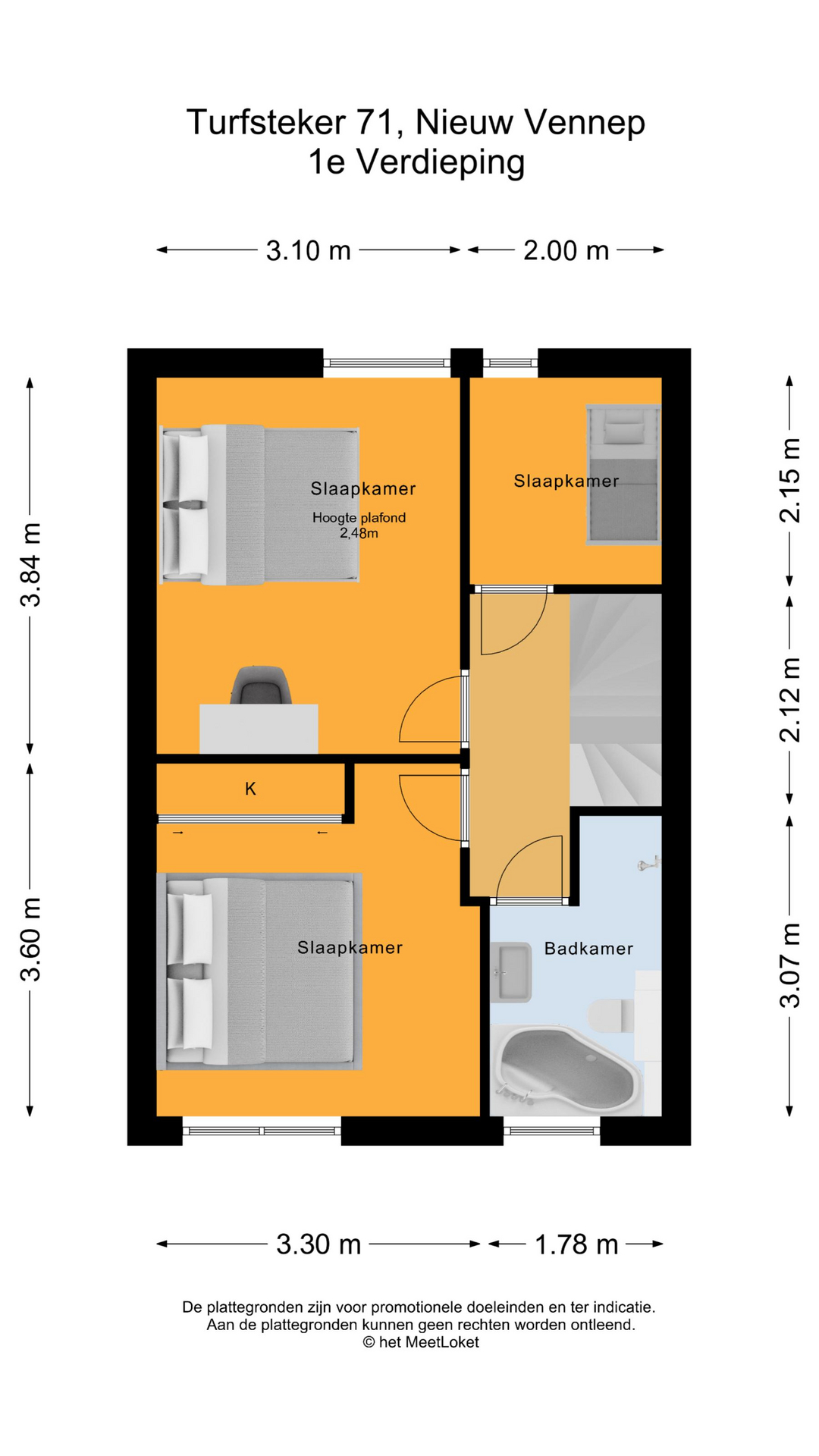 Turfsteker 71 , 2152 LZ Nieuw-vennep map