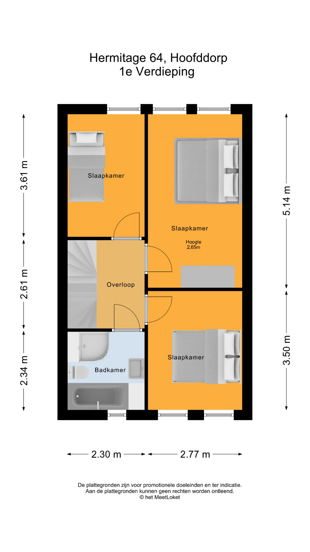 Hermitage 64 , 2134 AC Hoofddorp map