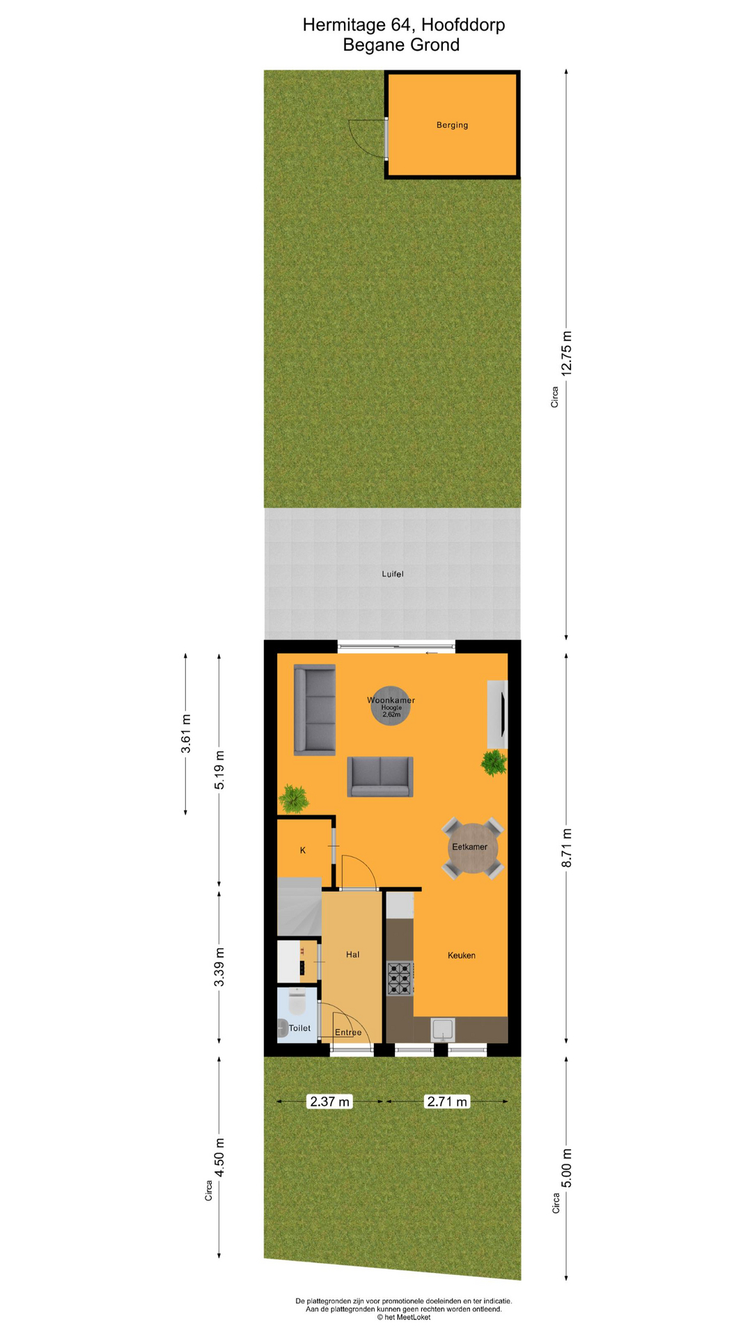 Hermitage 64 , 2134 AC Hoofddorp map
