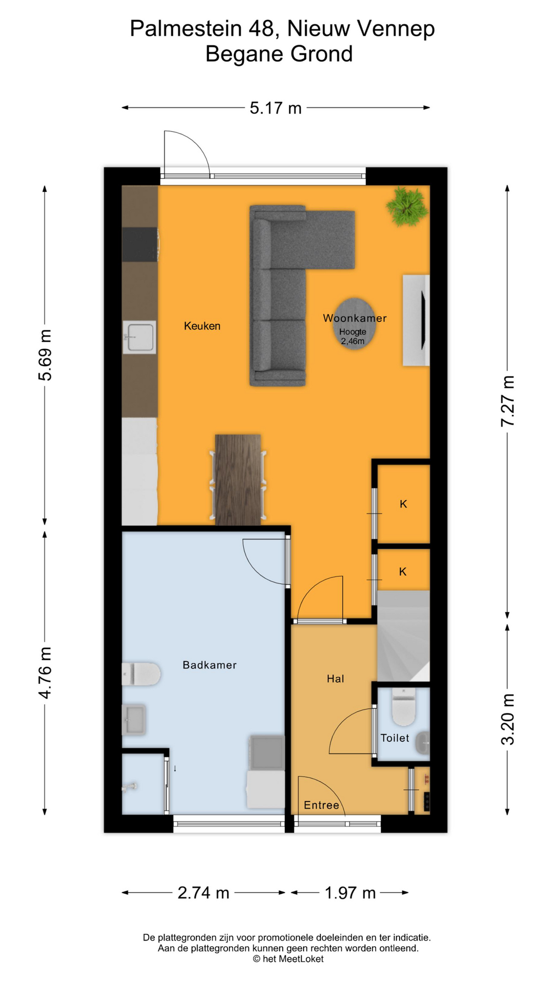 Palmestein 48 , 2151 HM Nieuw-vennep map