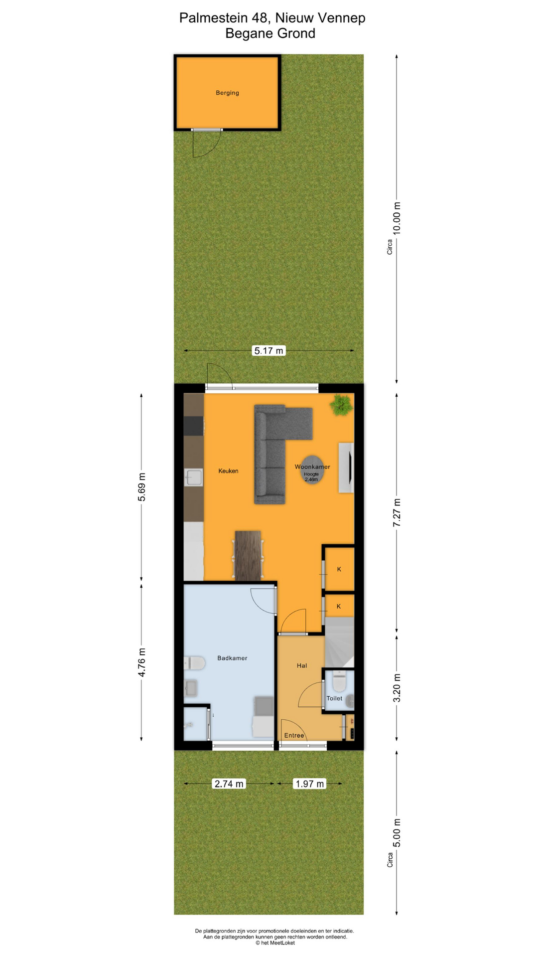 Palmestein 48 , 2151 HM Nieuw-vennep map