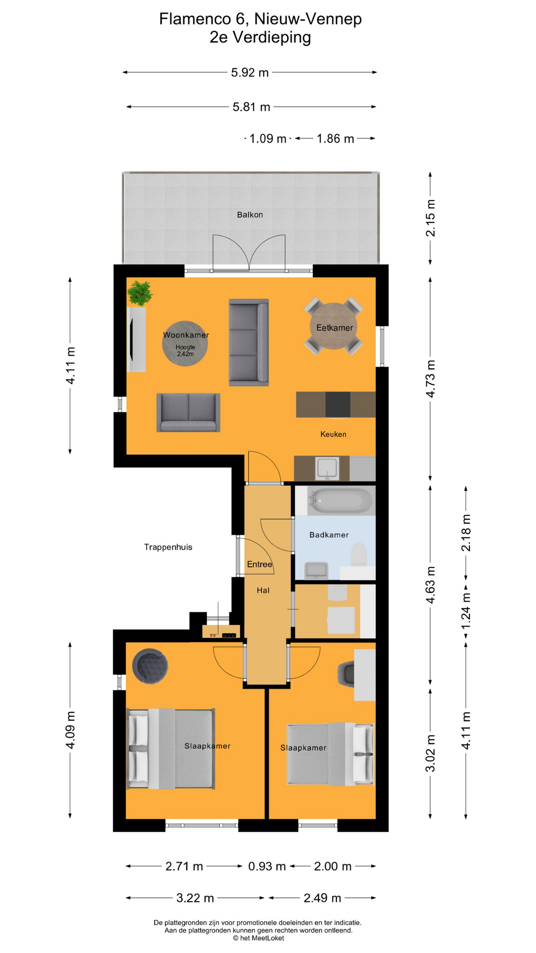 Flamenco 6 , 2152 TX Nieuw-vennep map