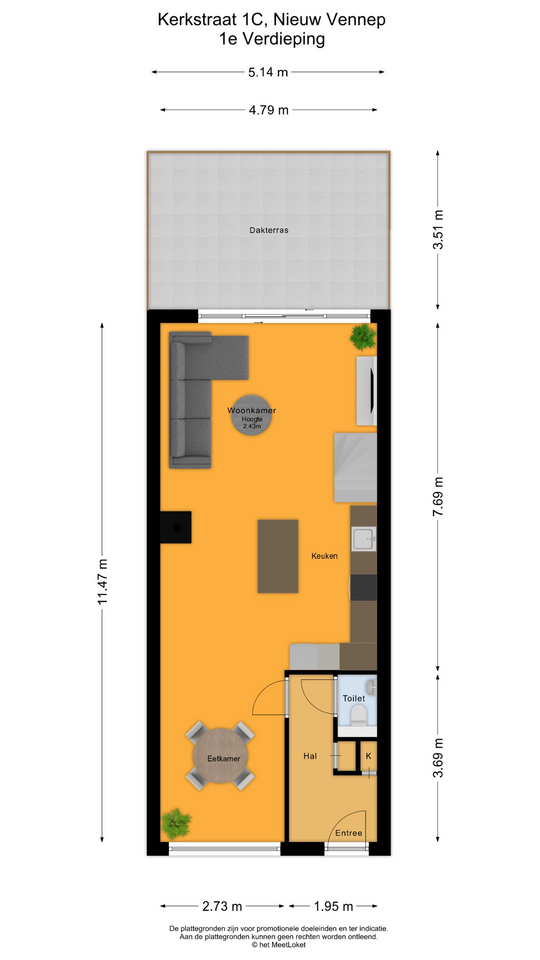 Kerkstraat 1 C, 2153 BD Nieuw-vennep map