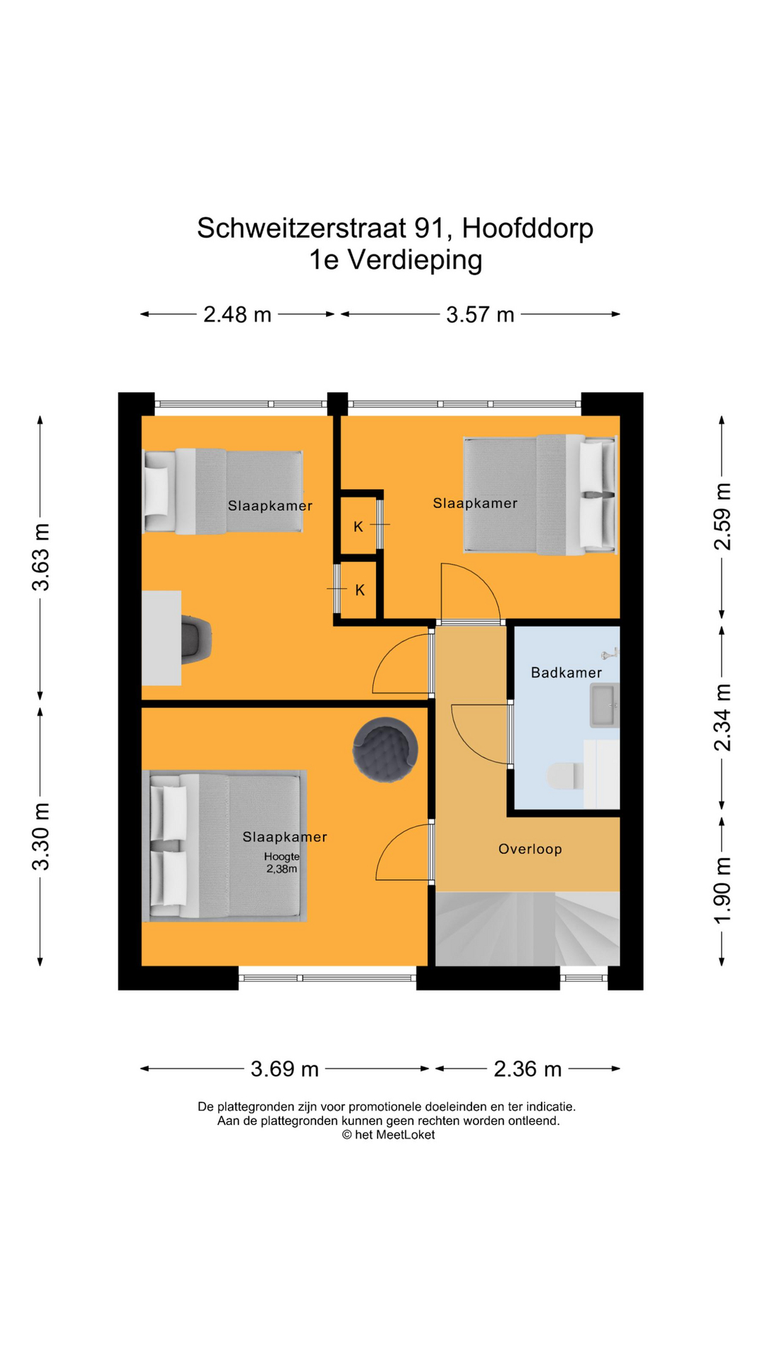 Schweitzerstraat 91 , 2131 RC Hoofddorp map