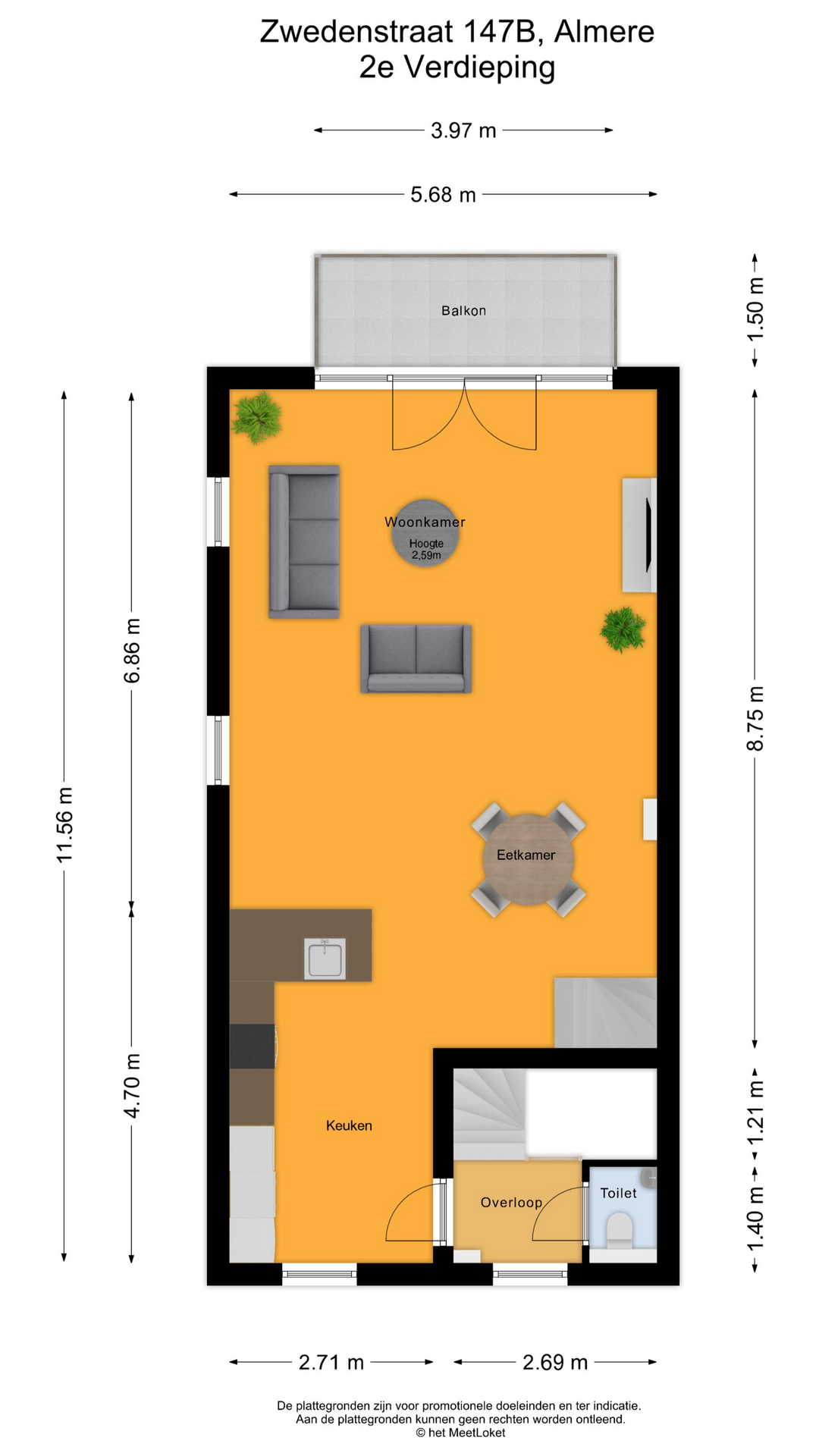 Zwedenstraat 147 B, 1363 DN Almere map