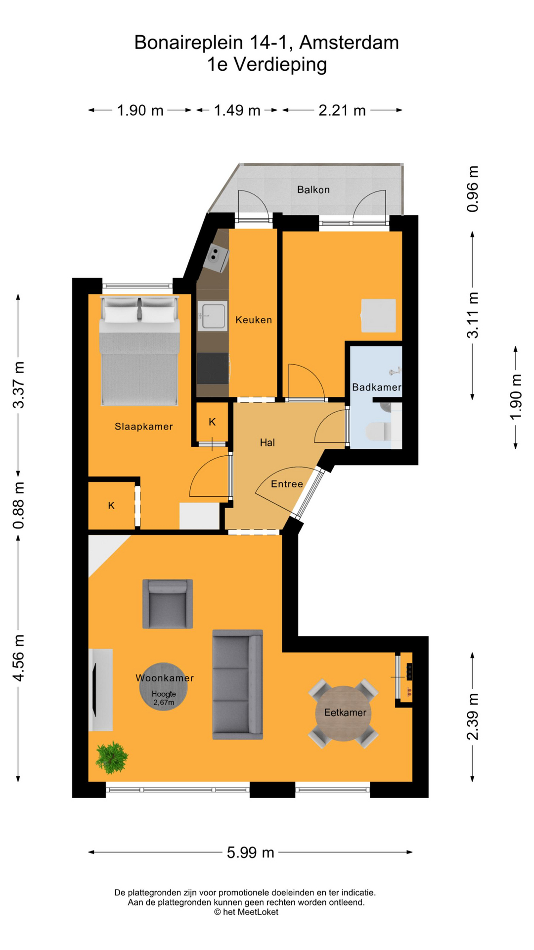 Bonaireplein 14 1, 1058 XB Amsterdam map