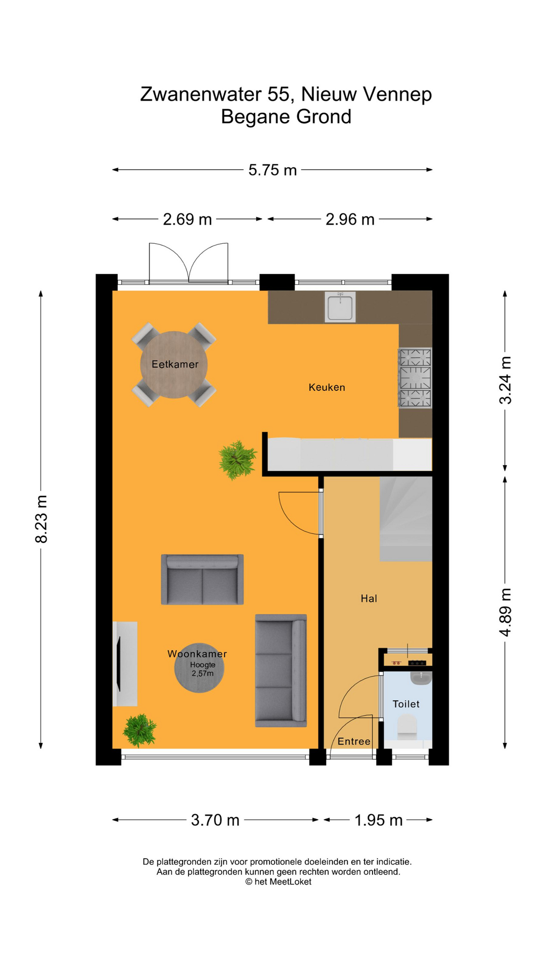 Zwanenwater 55 , 2152 BL Nieuw-vennep map